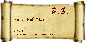 Puns Beáta névjegykártya