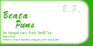beata puns business card